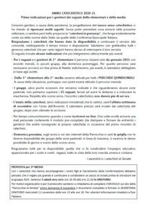Clicca per conoscere le prime indicazioni sull'itinerario catechistico.